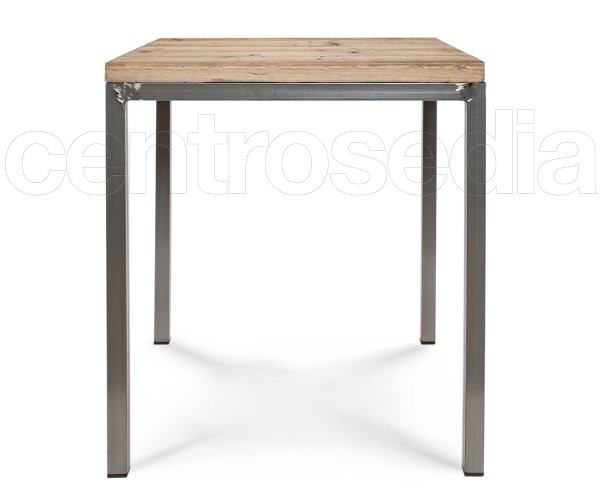 Smeg Metal Old Style Table - Wooden Top
