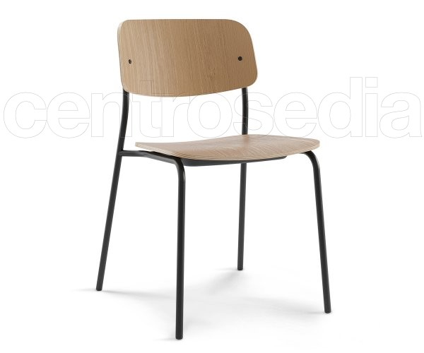 Daily 1 Stackable Metal Wood Chair Colos
