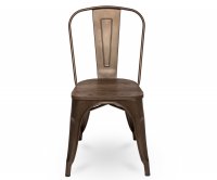"Virginia" Old Style Metal Chair - Wood seat