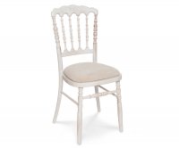 "Parigina" Wood Catering Whitewash Chair